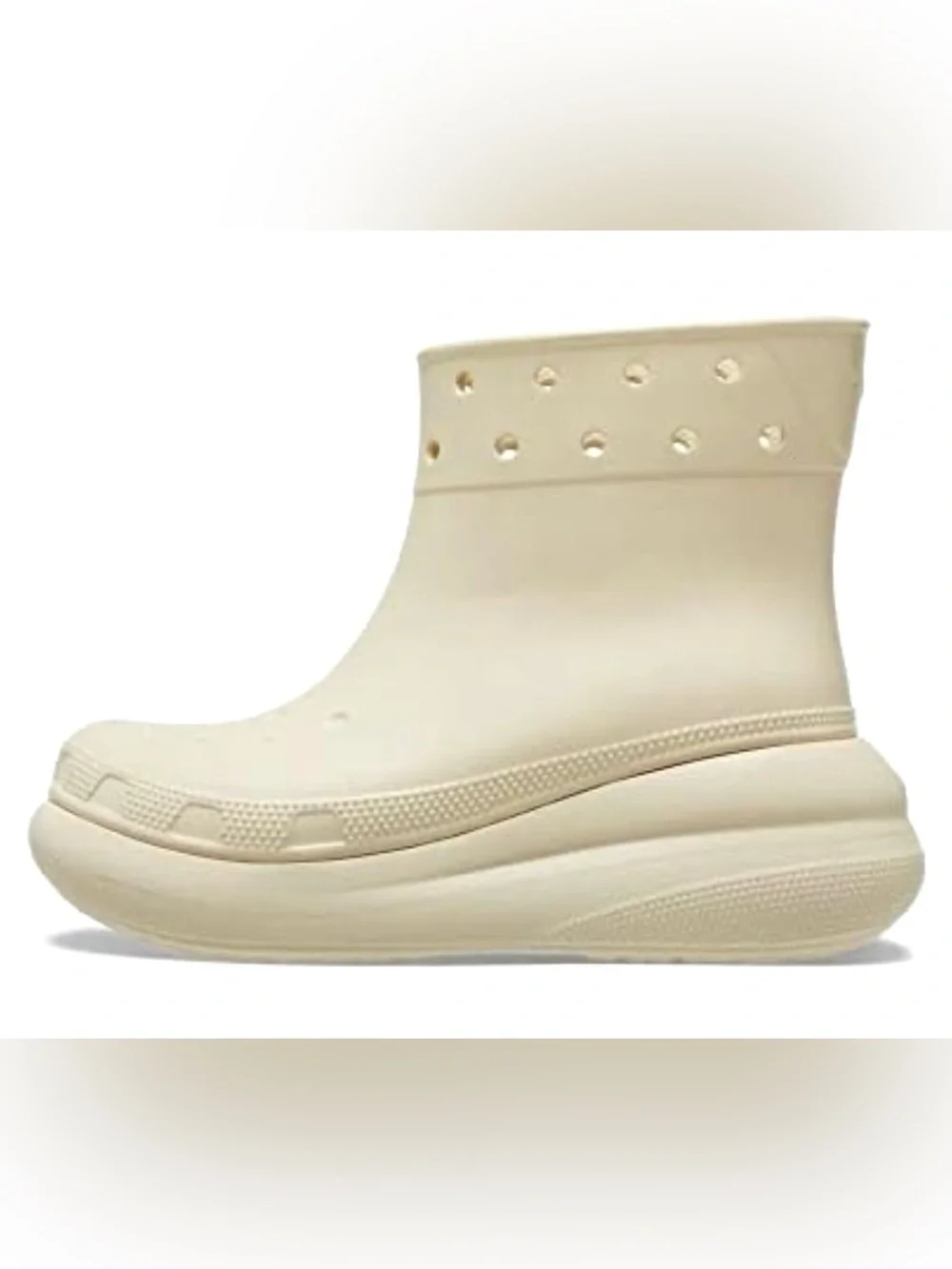 NWT NEW Crocs Crush Collection Chunky Cream Slip-On Clogs Platform Boots M 5 W